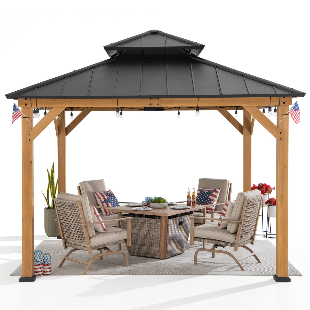 A102007391 Zedernholz Gazebo KAPS - 330cm x 330cm
