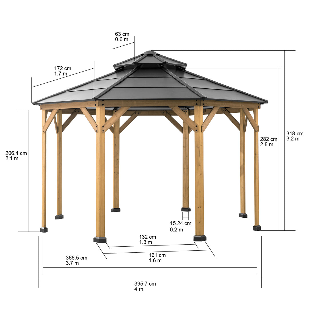 A102007903 Zedernholz Gazebo EGGI - 396cm x 396cm