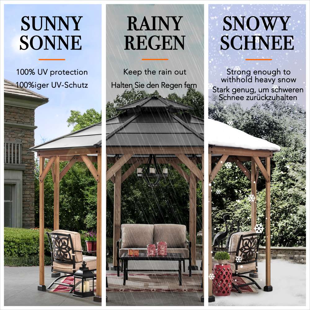 A102007903 Zedernholz Gazebo EGGI - 396cm x 396cm