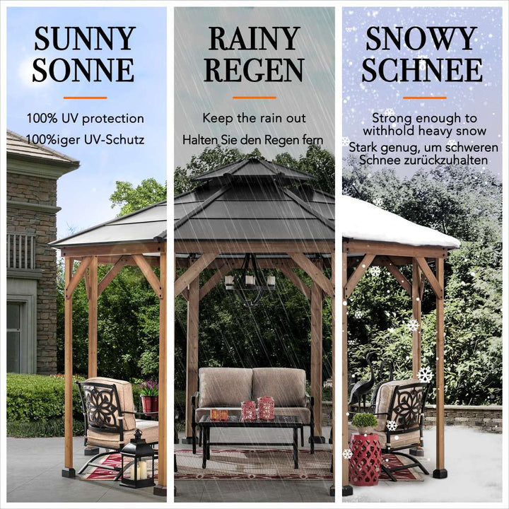 A102007903 Zedernholz Gazebo EGGI - 396cm x 396cm