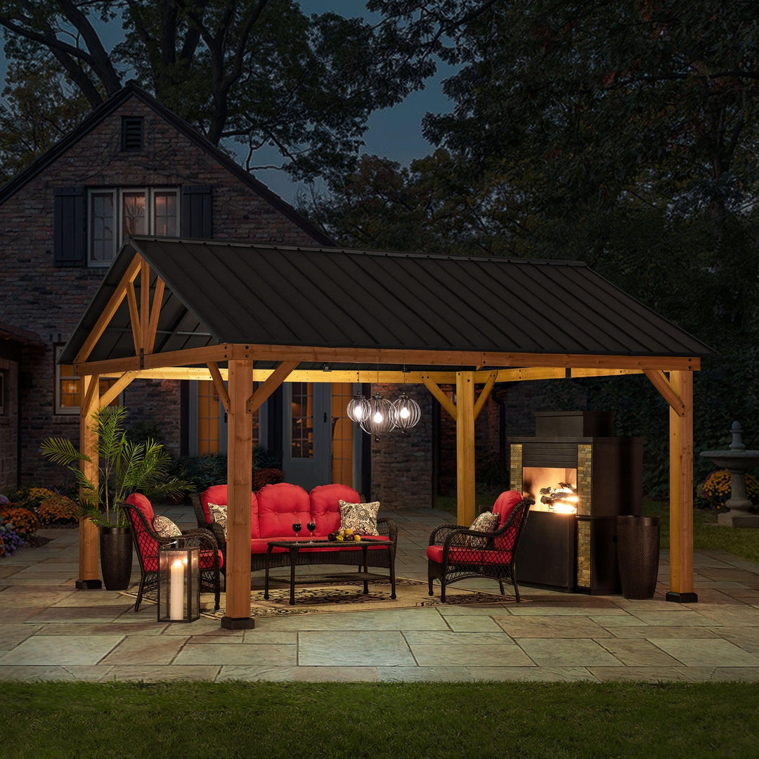 A102008114 Zedernholz Gazebo REBRA - 404cm x 465cm