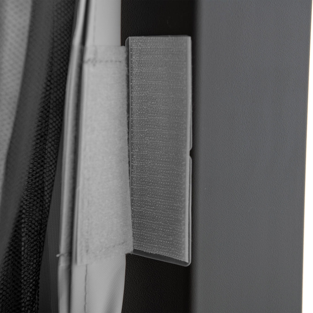 A1020308A1 Stahl Wandpavillon MEIJE mit Vorhängen und Netz - 360cm x 300cm, schwarz