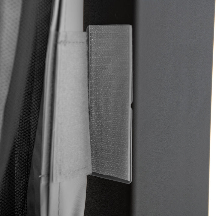 A1020308A1 Stahl Wandpavillon MEIJE mit Vorhängen und Netz - 360cm x 300cm, schwarz