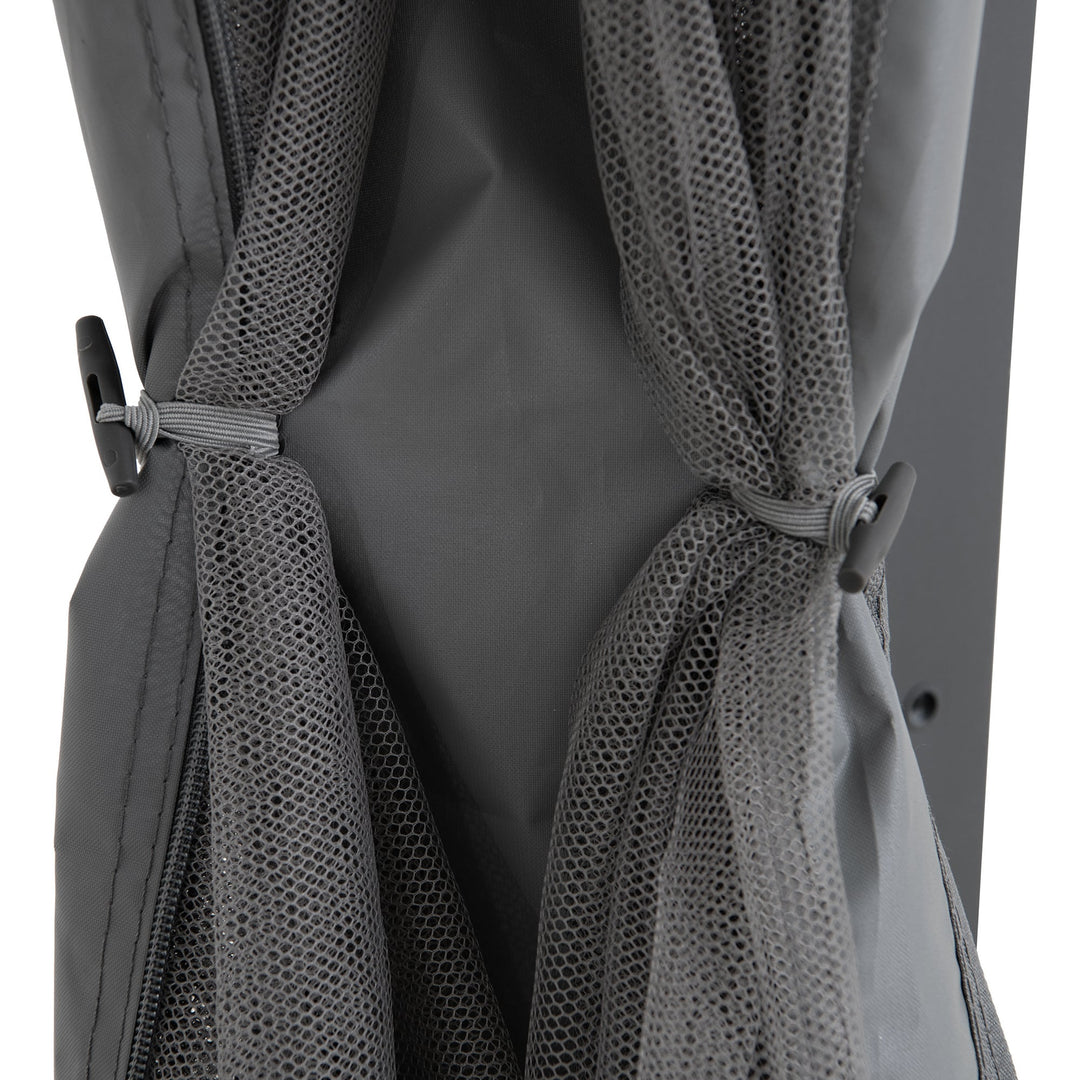 A1020308A1 Stahl Wandpavillon MEIJE mit Vorhängen und Netz - 360cm x 300cm, schwarz