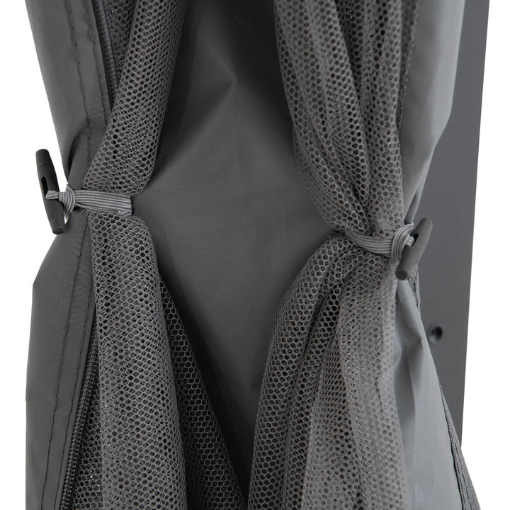 A1020308A1 Stahl Wandpavillon MEIJE mit Vorhängen und Netz - 360cm x 300cm, schwarz
