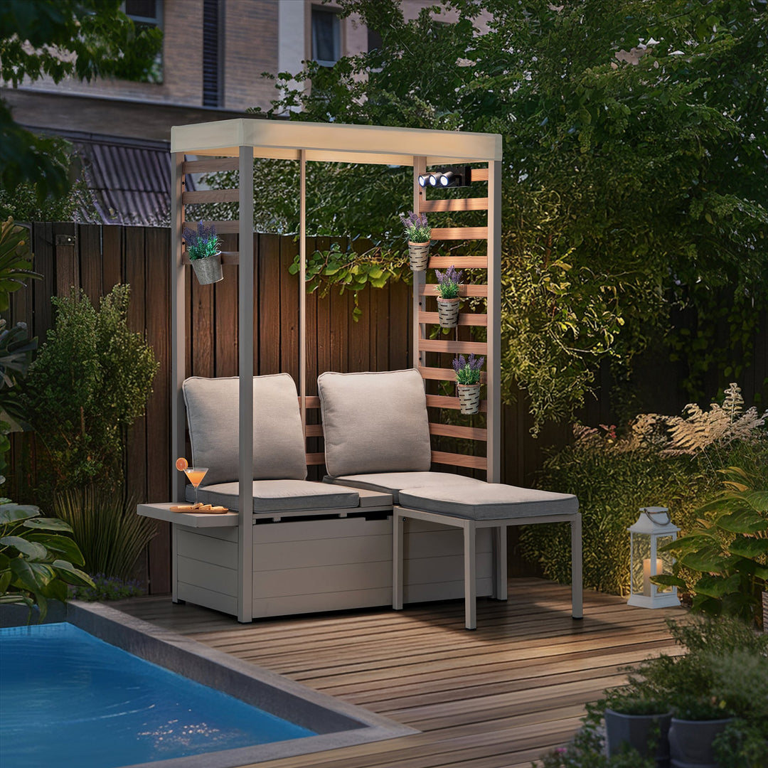 A206900200 Stahl Gartensofa FARO - 57cm x 147cm, grau