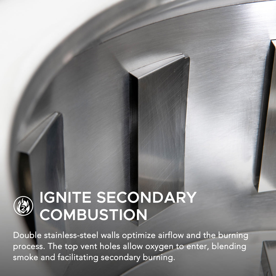 Rauchfreie Feuerstelle AMIATA aus Stahl - 66x57x38cm, schwarz