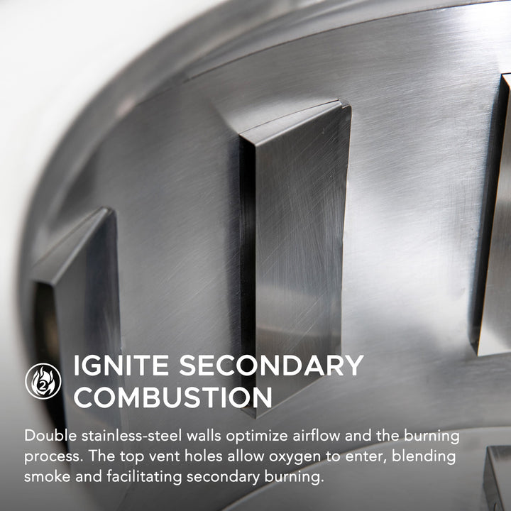 Rauchfreie Feuerstelle AMIATA aus Stahl - 66x57x38cm, schwarz