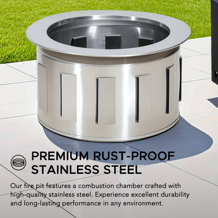 Rauchfreie Feuerstelle AMIATA aus Stahl - 66x57x38cm, schwarz