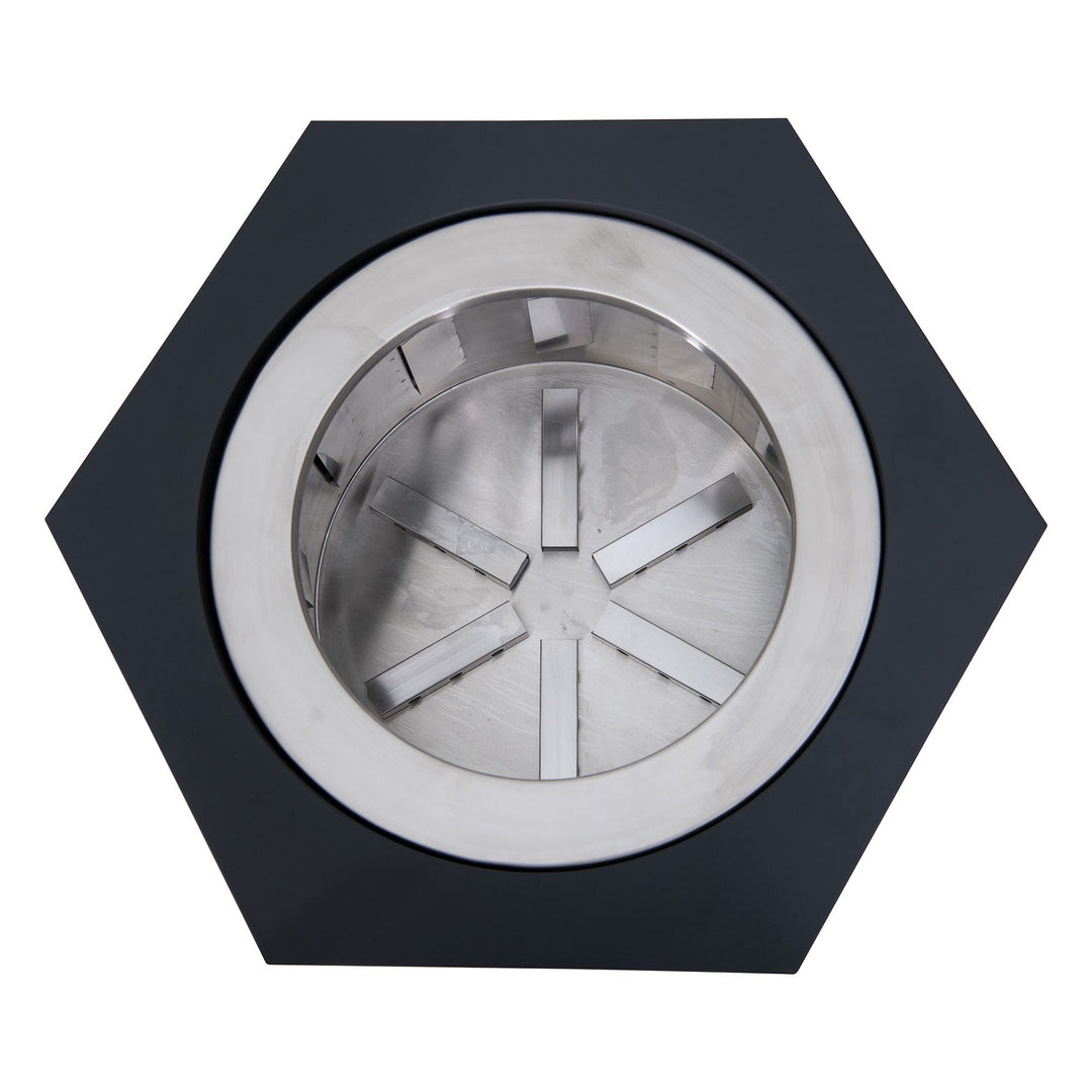 A301050501 Rauchfreie Feuerstelle AMIATA aus Stahl - 66x57x38cm, schwarz