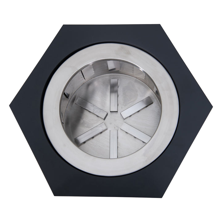 A301050501 Rauchfreie Feuerstelle AMIATA aus Stahl - 66x57x38cm, schwarz