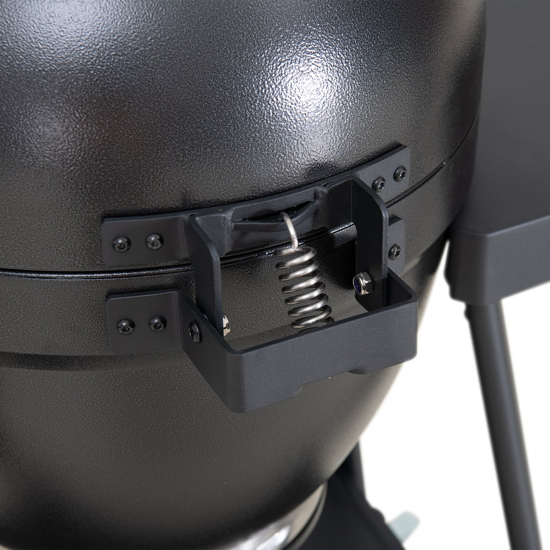 A504002329 Eierförmiger Grill mit Pizzaplatte, schwarz