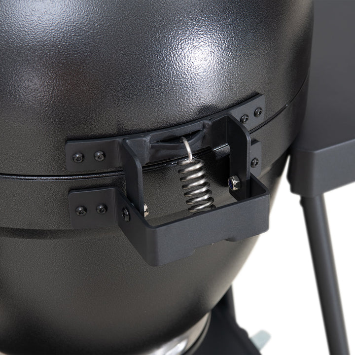 A504002329 Eierförmiger Grill mit Pizzaplatte, schwarz