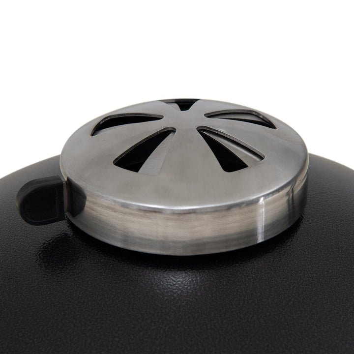 A504002329 Eierförmiger Grill mit Pizzaplatte, schwarz