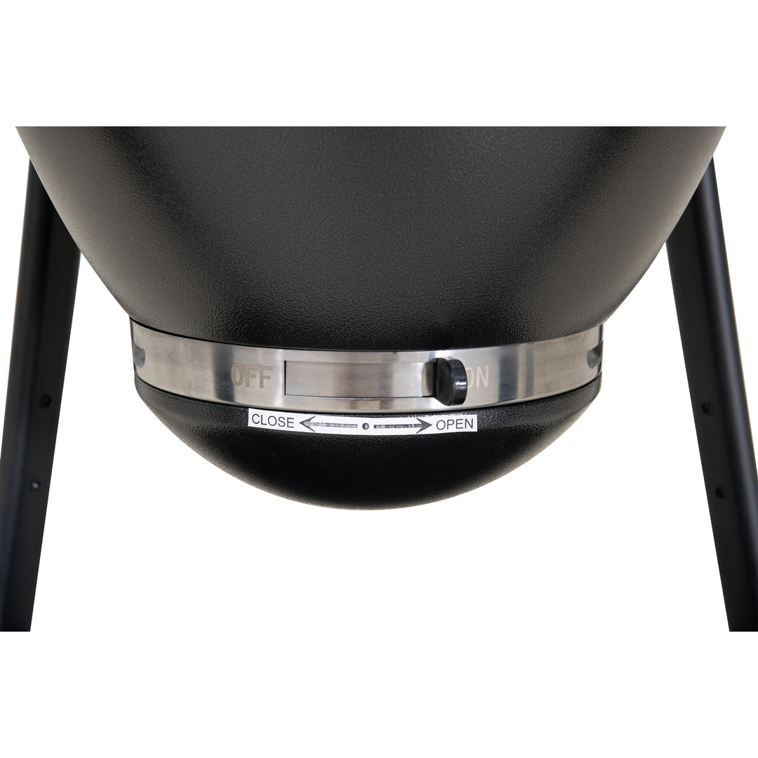 A504002329 Eierförmiger Grill mit Pizzaplatte, schwarz