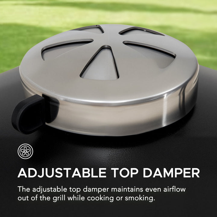 Eierförmiger Grill mit Pizzaplatte, schwarz