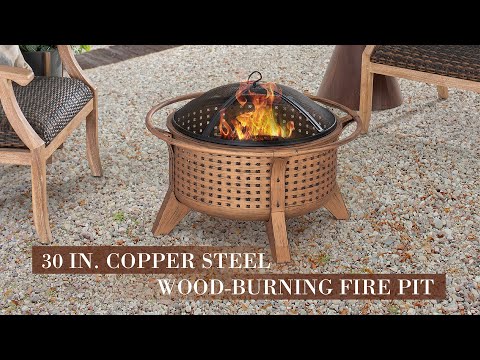 Product veido of Ø76cm copper steel wood-burning fire pit