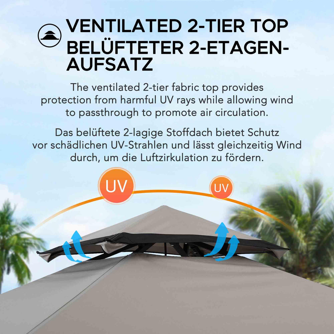 Grill Gazebo LINAS - 244cm x 152cm - Sunjoy Gartenmöbel