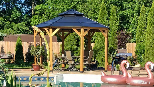In welcher Reihenfolge sollte man Pavillon, Pergola, Carport und Stauraum hinzufügen?
