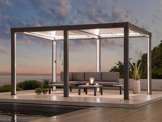 Aluminium‑Lamellenpergola mit Substanz: Matterhorn in 3×3 & 3×4