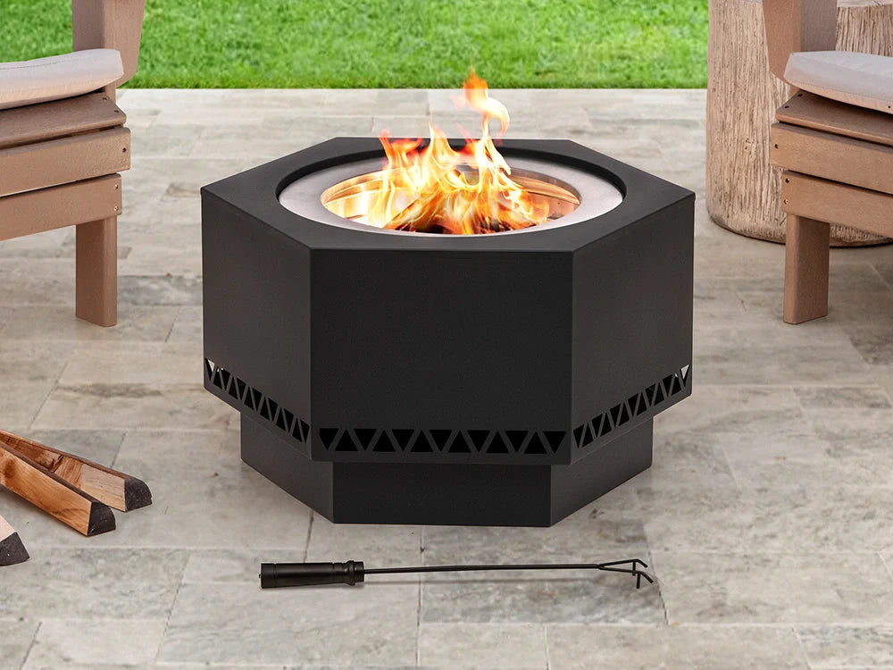 Smokeless & Hypnotic: AMIATA Steel Fire Pit — swirling flames without the smoke