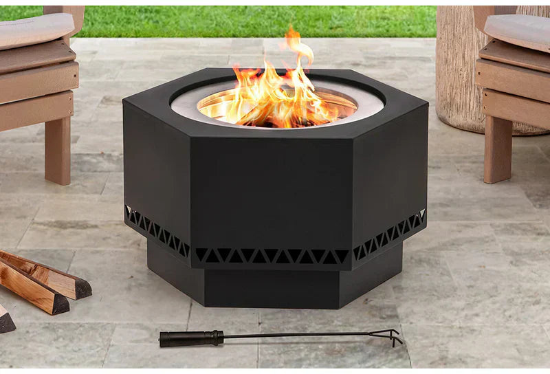 Smokeless & Hypnotic: AMIATA Steel Fire Pit — swirling flames without the smoke
