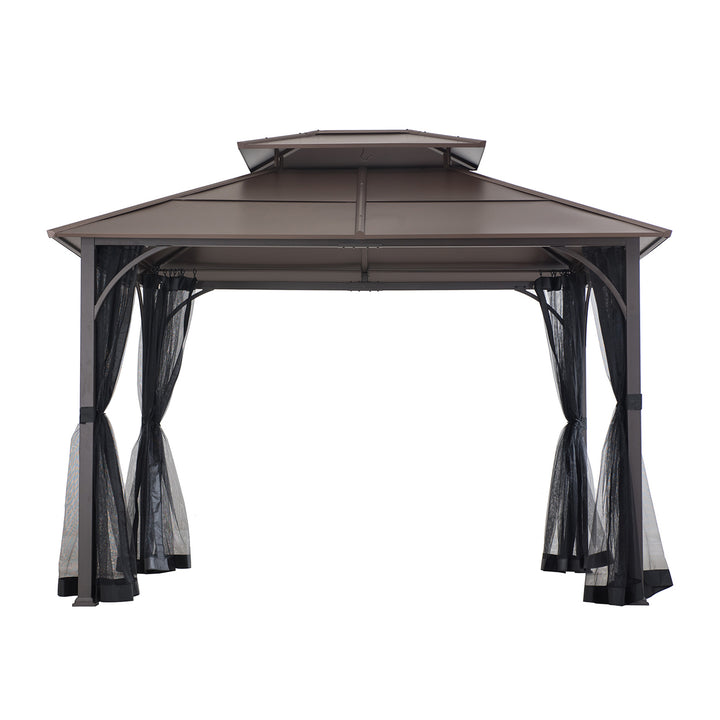 KALDI Steel Hardtop Gazebo with Mosquito Netting 307cm x 366cm