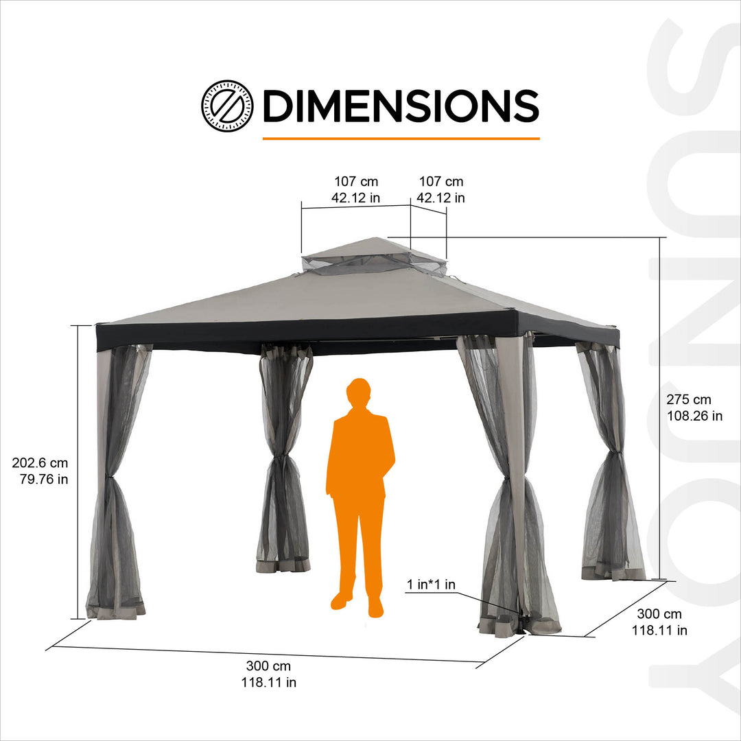 A101003630 Stoff Pavillon Roseg - 300cm x 300cm 