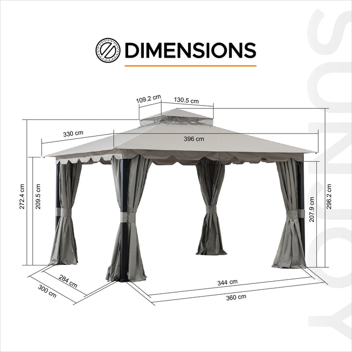 STOJ Fabric Gazebo - 336cm x 402cm