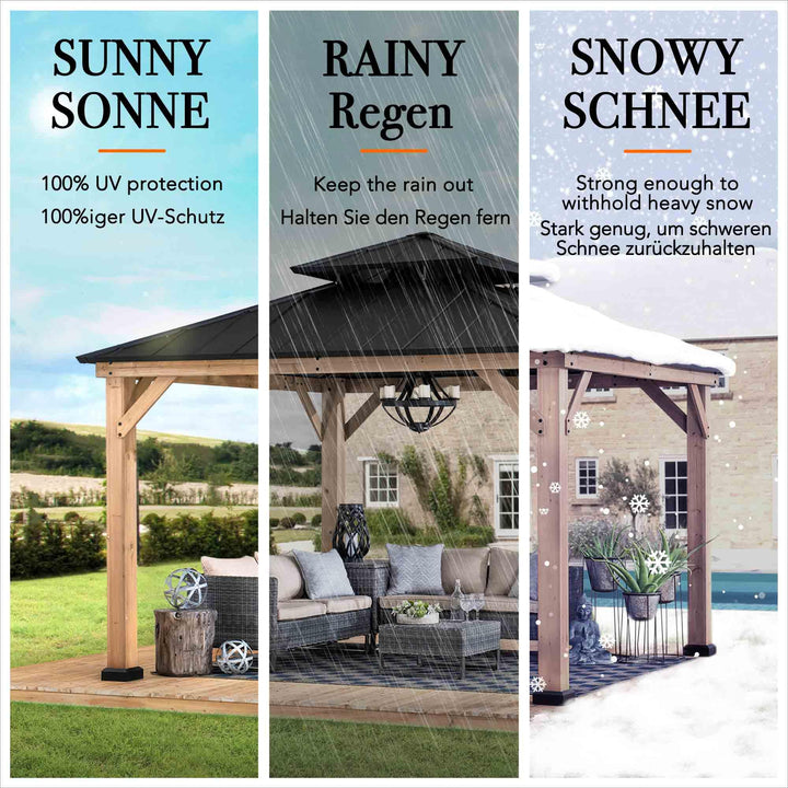 A102007391 Zedernholz Gazebo KAPS - 330cm x 330cm 