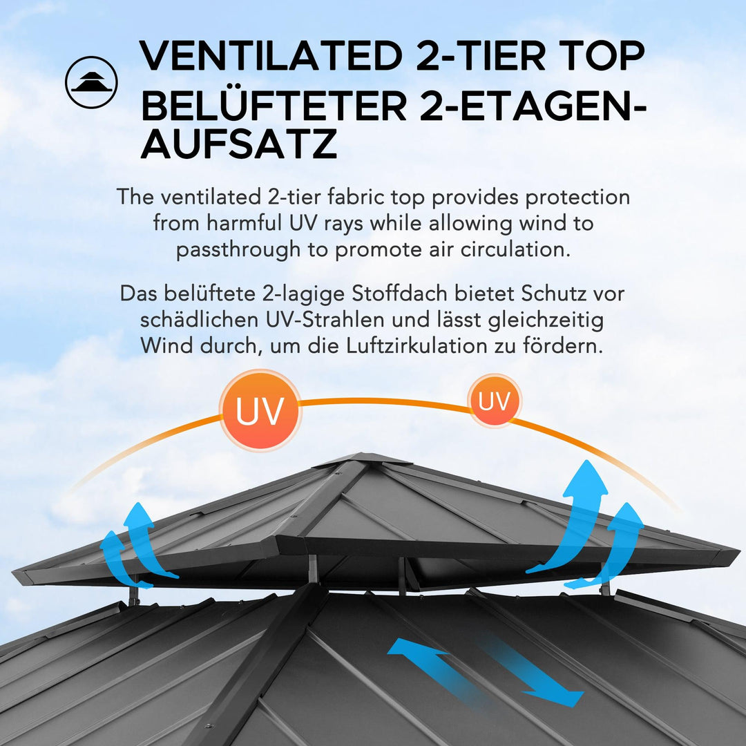 A102007391 Zedernholz Gazebo KAPS - 330cm x 330cm 