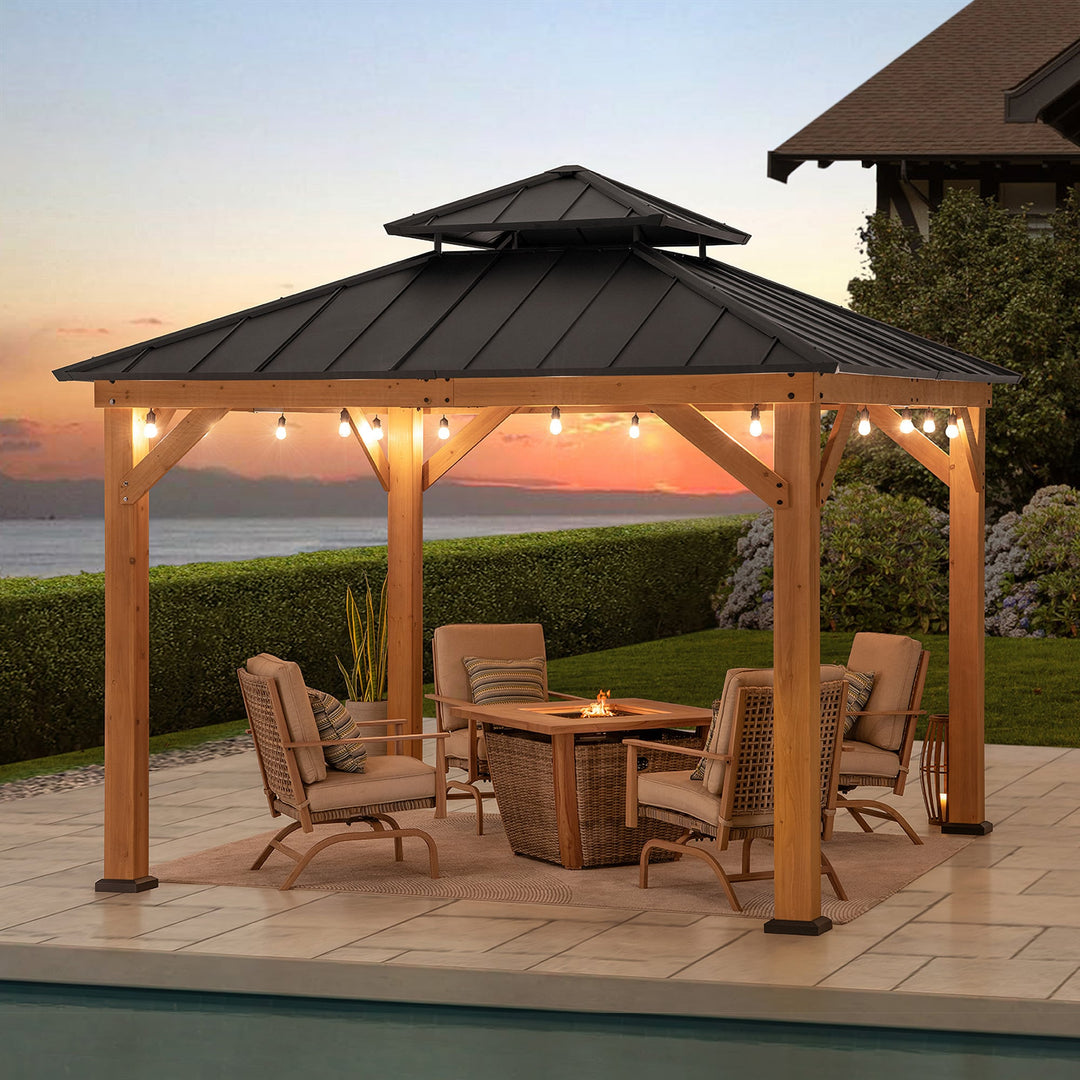 A102007391 Zedernholz Gazebo KAPS - 330cm x 330cm