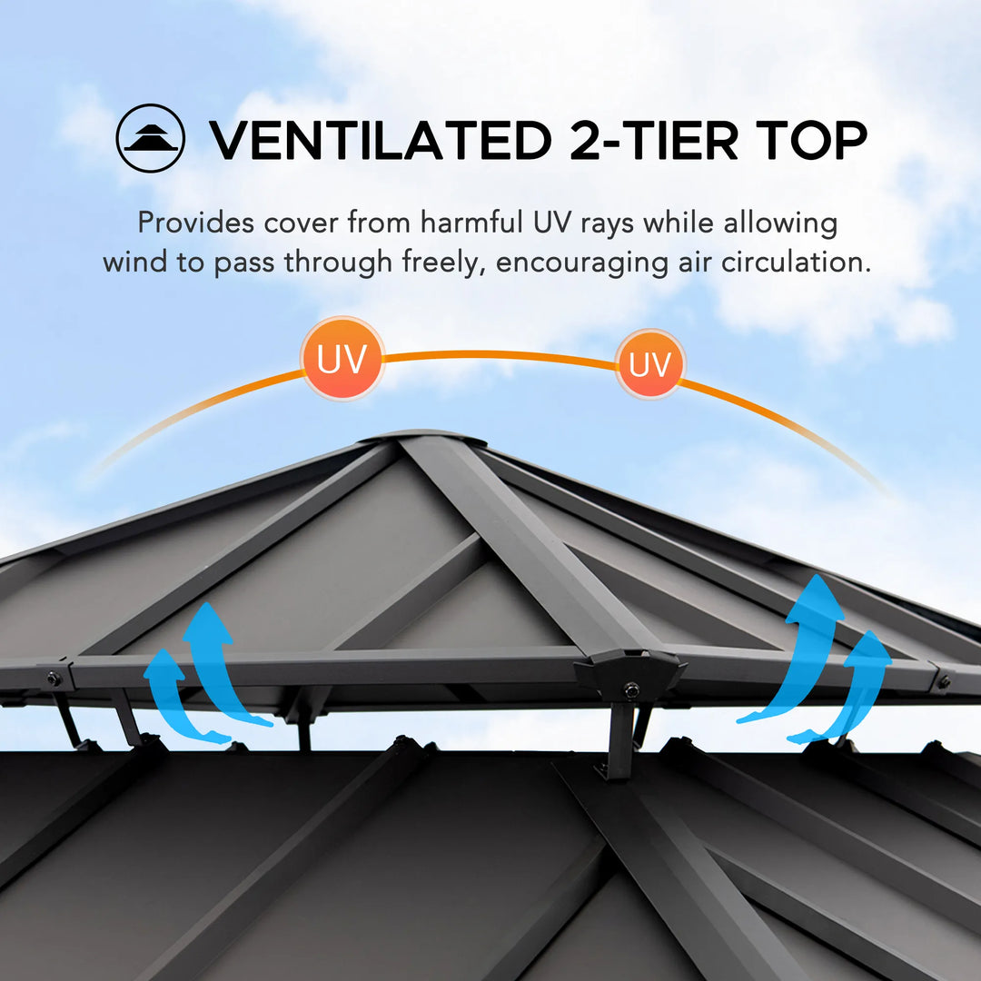 Outdoor Wooden Gazebo KAPS - 330cm x 330cm