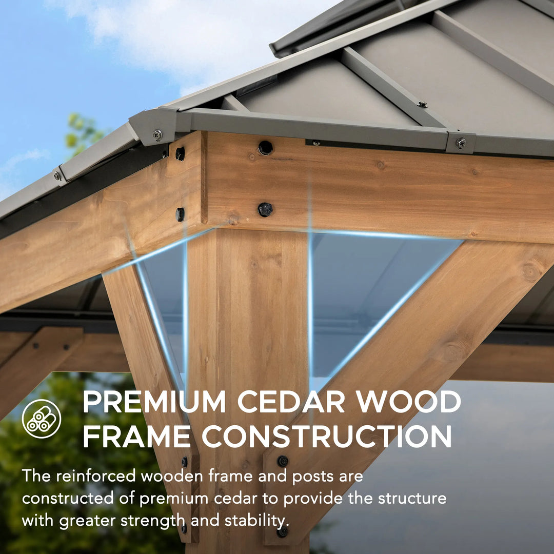 Outdoor Wooden Gazebo KAPS - 330cm x 330cm