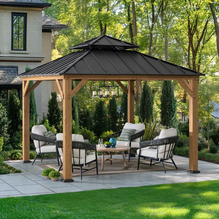 Outdoor Wooden Gazebo KAPS - 330cm x 330cm
