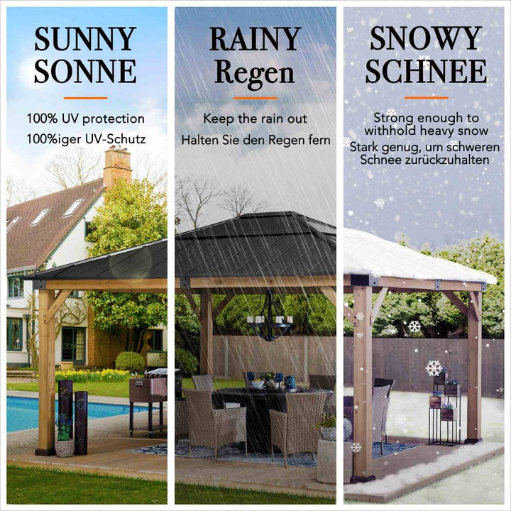 A102007614 Zedernholz Gazebo ERNIR - 393cm x 452cm 