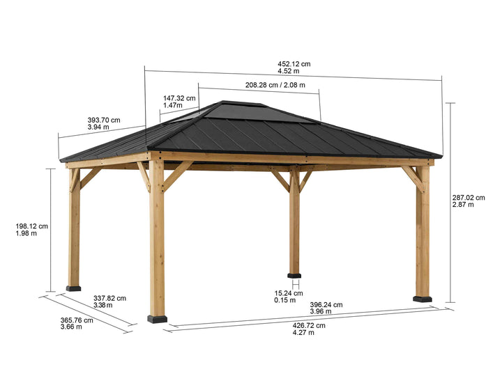 A102007614 Zedernholz Gazebo ERNIR - 393cm x 452cm 