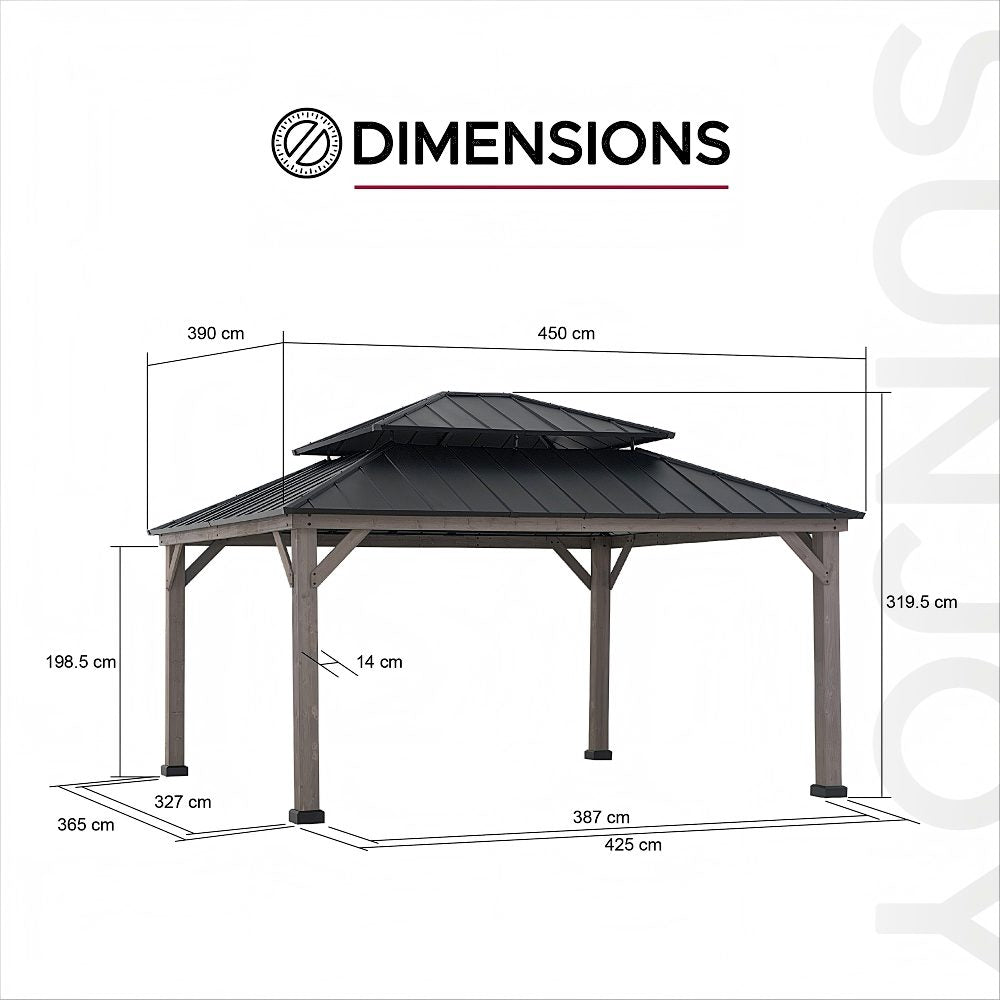 A102007731 Zedernholz Gazebo RYSY 390cmx450cm