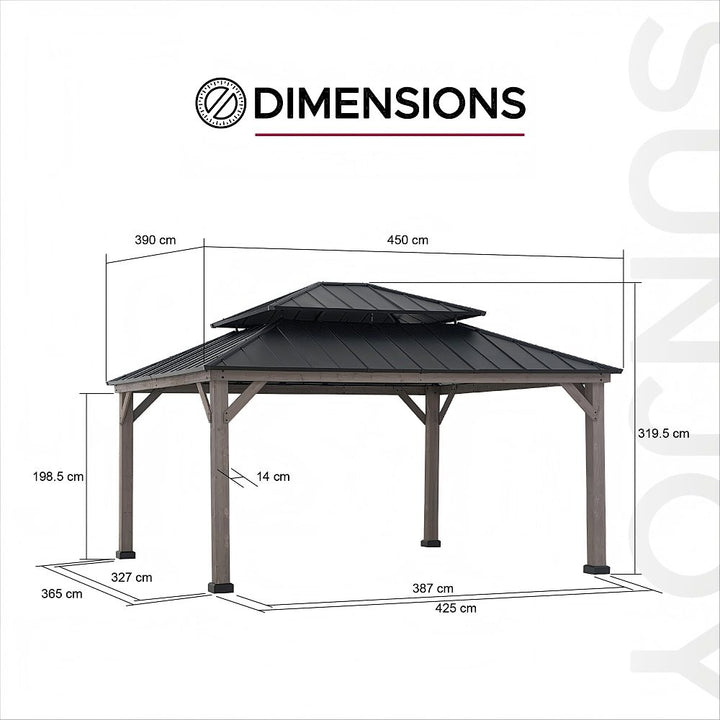 A102007731 Zedernholz Gazebo RYSY 390cmx450cm