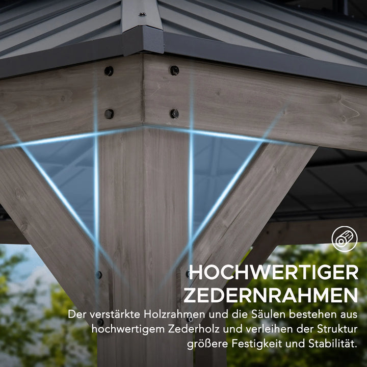 Zedernholz Pavillon RYSY - 390cm x 450cm