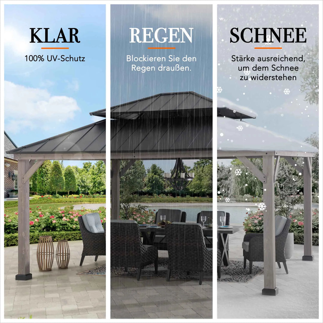 Zedernholz Pavillon RYSY - 390cm x 450cm