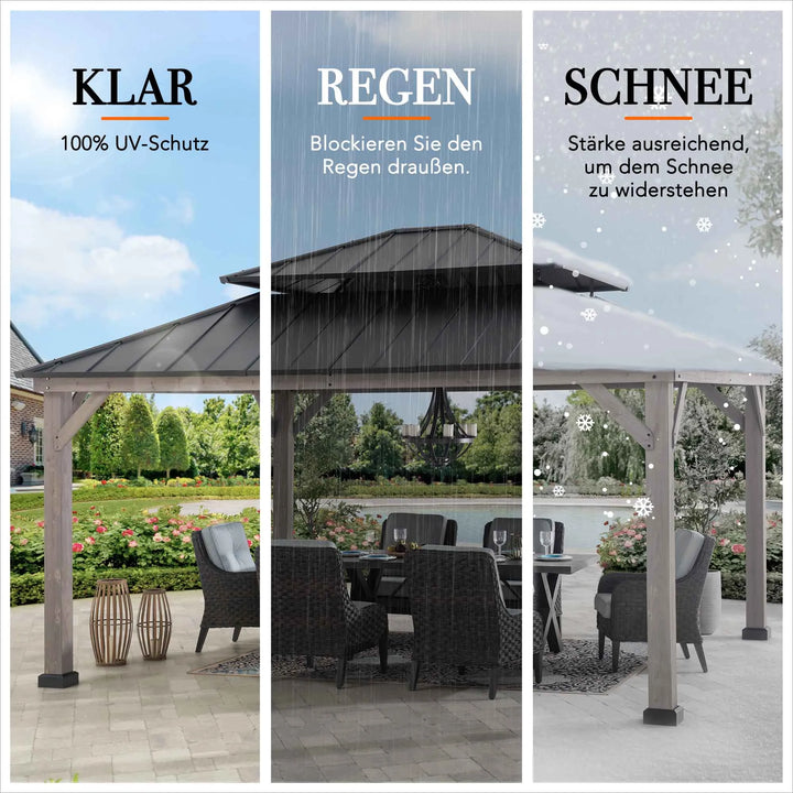Zedernholz Pavillon RYSY - 390cm x 450cm