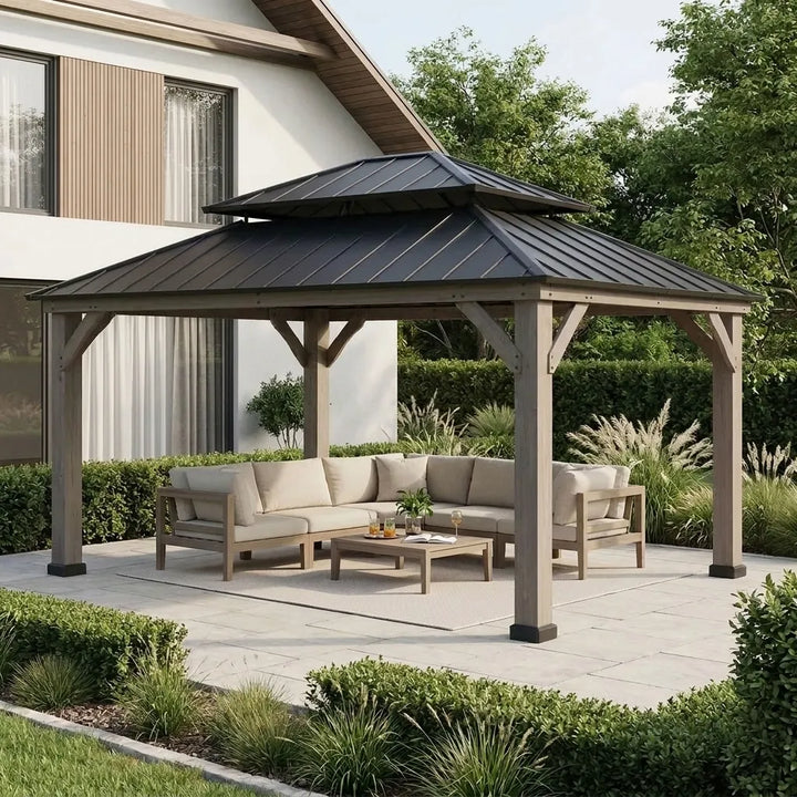 RYSY Cedar Wood Gazebo 390cm x 450cm