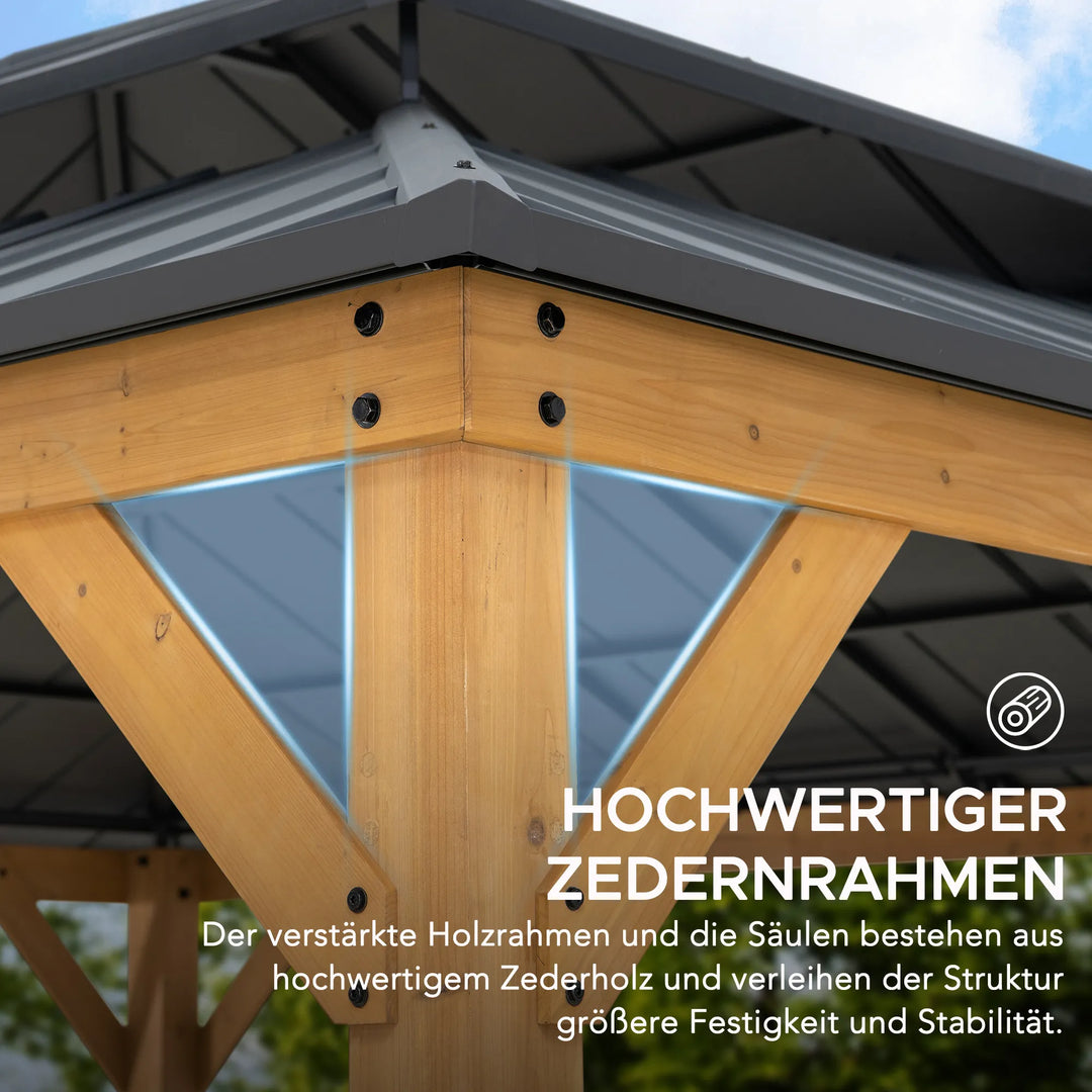 Zedernholz Pavillon RIMO – 390 cm x 450 cm
