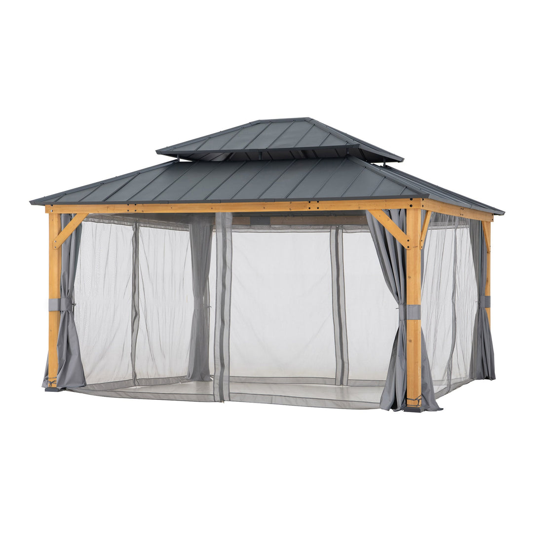 A102007760 Zedernholz Gazebo TRIVOR -  390cm x 450cm
