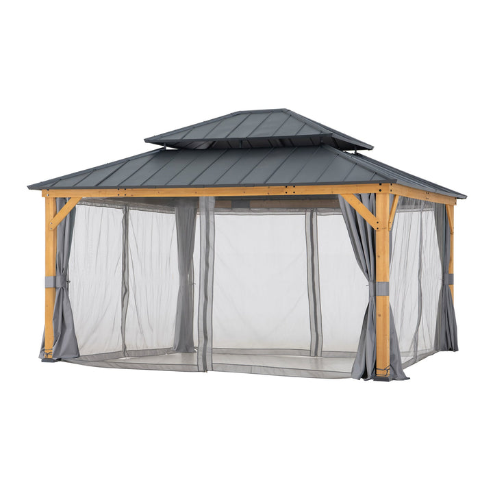 A102007760 Zedernholz Gazebo TRIVOR -  390cm x 450cm