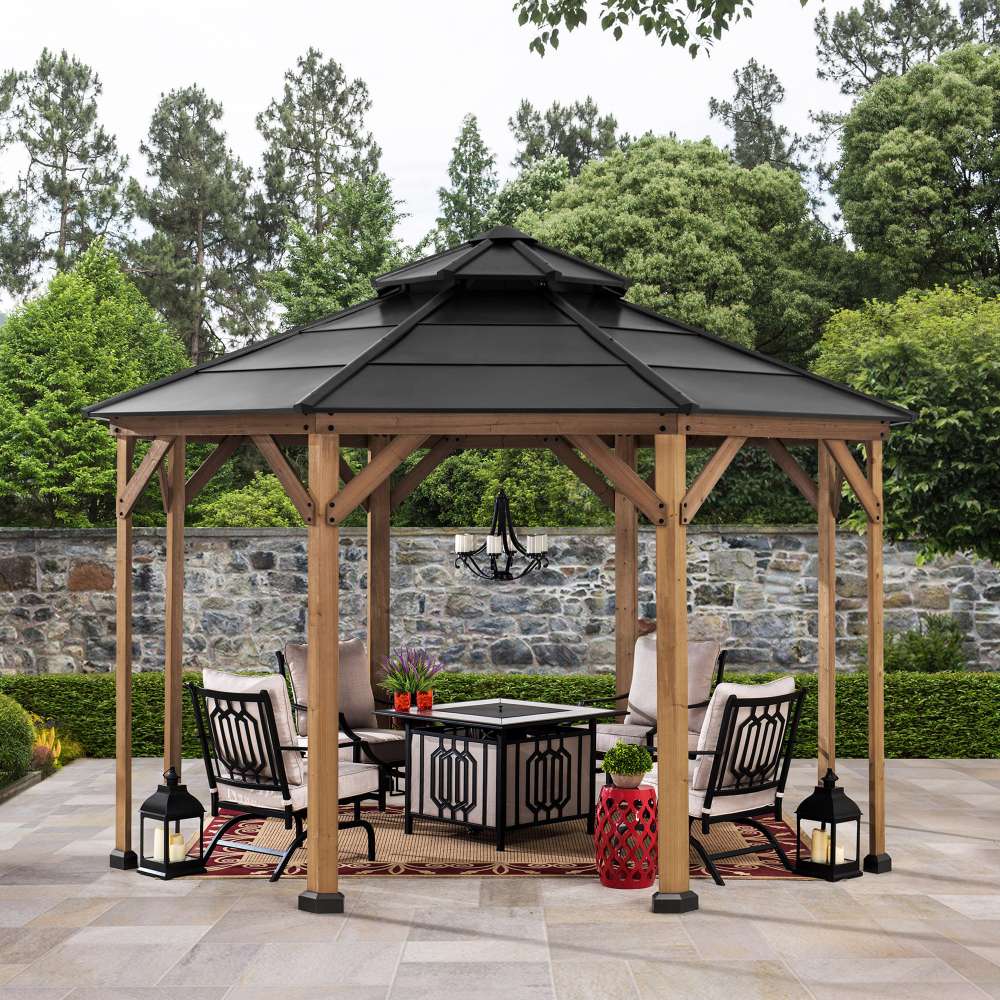 A102007903 Zedernholz Gazebo EGGI - 396cm x 396cm 