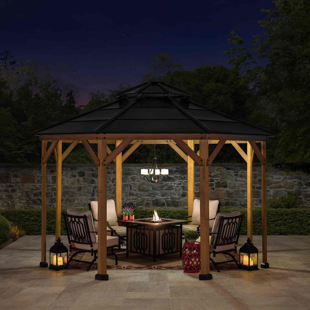 A102007903 Zedernholz Gazebo EGGI - 396cm x 396cm  