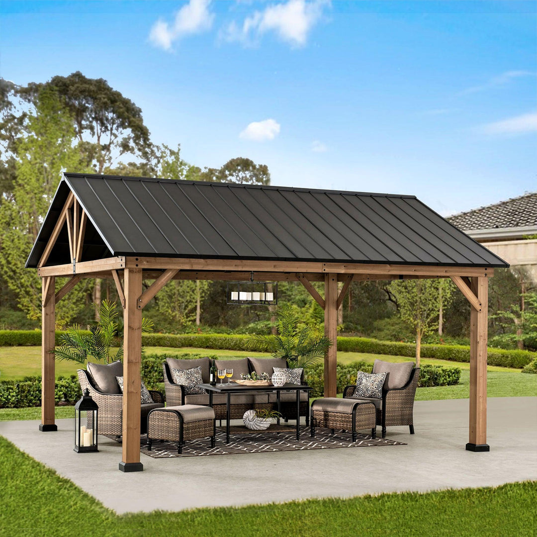 A102008114 Zedernholz Gazebo REBRA - 404cm x 465cm 