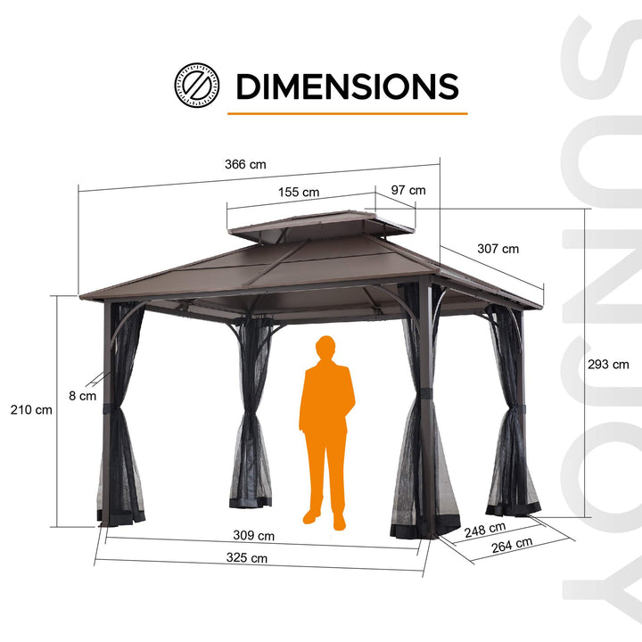 A102009100 Stahl Pavillon KALDI - 307cm x 366cm